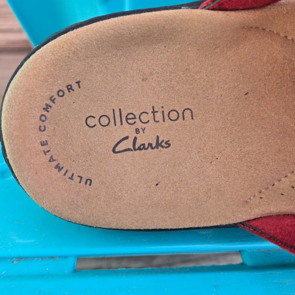 Brick Red Laurieann Clarks Sandals Size 8 - Picture 4 of 5